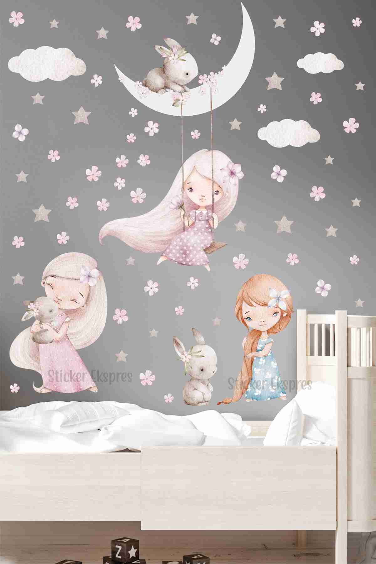 Masal Bahçesi Çocuk Odası Duvar Sticker Seti