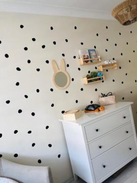 100 Adet 5 ve 3 cm Siyah Asimetrik Puantiye