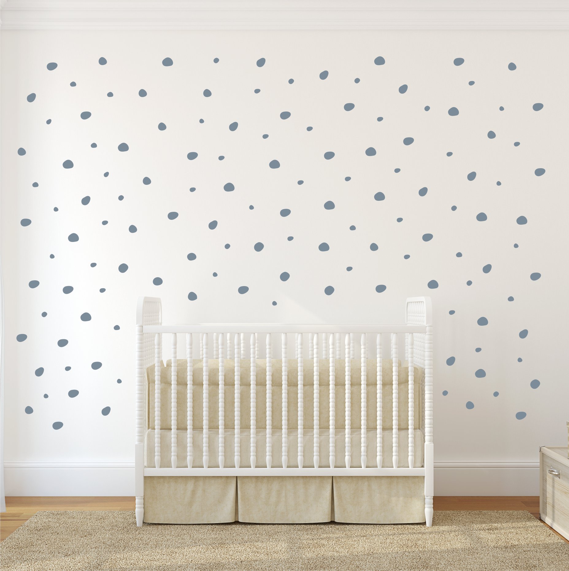100 Adet 5 ve 3 cm Gri Asimetrik Puantiye