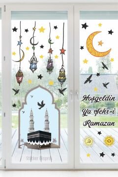 Kabe Ve Ramazan Fenerleri Cam Duvar Kapı Sticker Seti