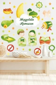 Hoşgeldin Ramazan Temalı Cam Kapı Duvar Sticker Seti