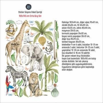 Tropikal Yaşam Çocuk Odası Sticker Seti