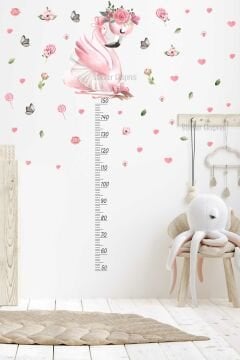 Flamingo Boy Cetveli Boy Ölçer Çocuk Odası Duvar Sticker Seti
