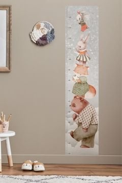 Sevimli Hayalperest Hayvanlar Boy Cetveli Boy Ölçer Duvar Sticker