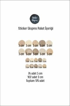 178 Adet 5 Ve 3 Cm Pastel Kahverengi Suluboya Puantiye Duvar Sticker