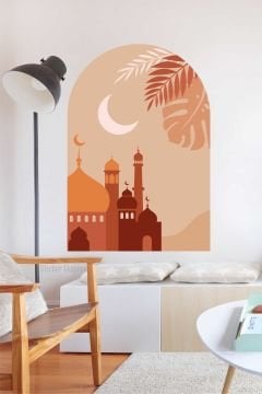 Cami Ve Hilal Temalı Kemer Duvar Sticker