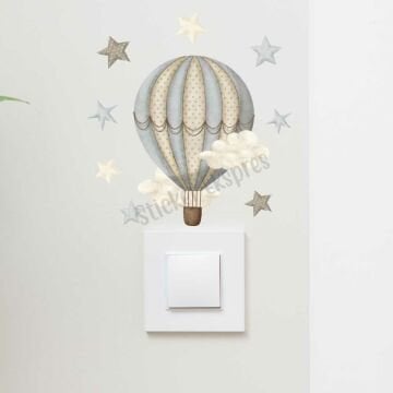Retro Balon Priz Üstü Duvar Sticker