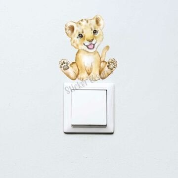 Sevimli Aslan Çocuk Odası Priz Sticker