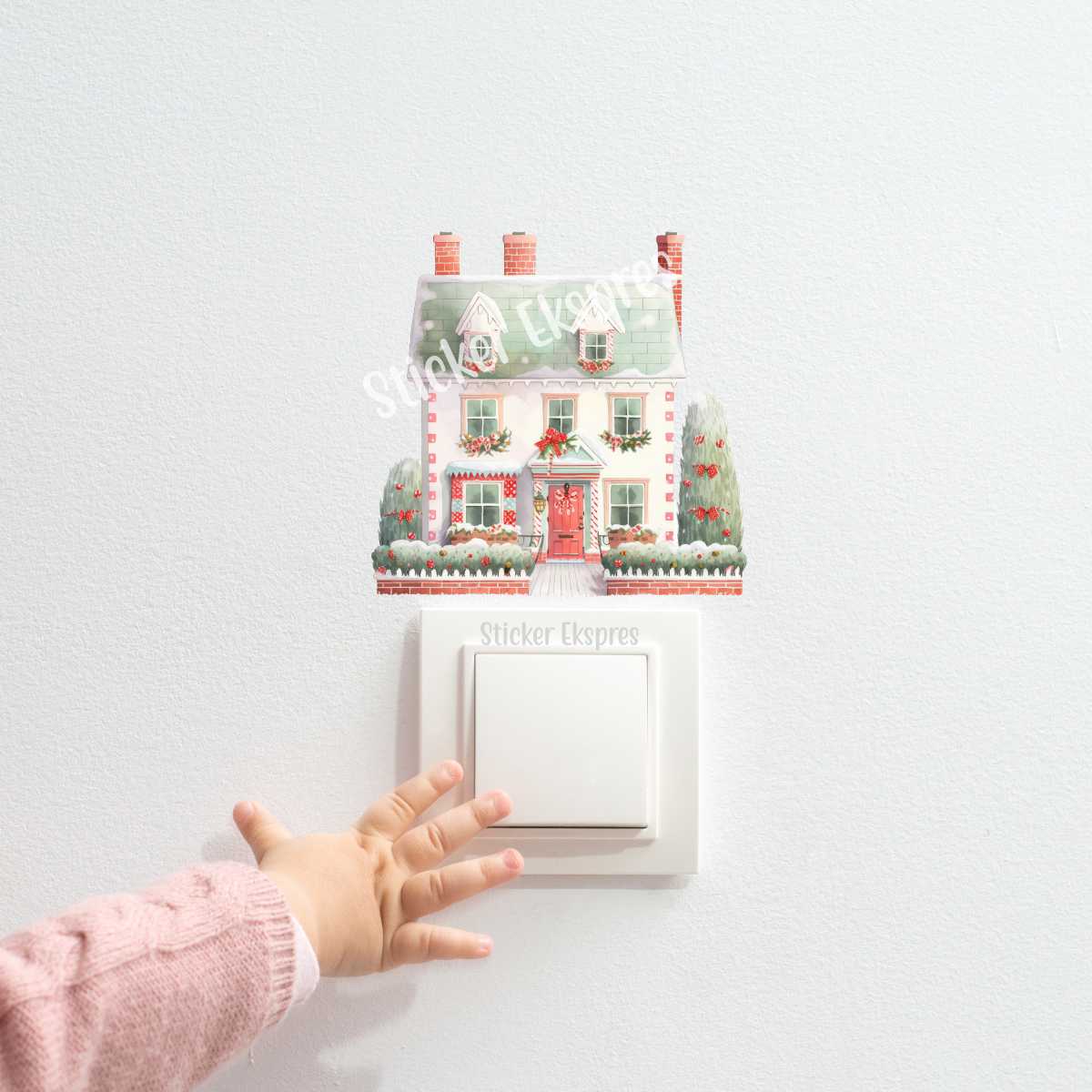 Masalsı Yılbaşı Evi K25 Yeni Yıl Priz Sticker