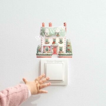 Masalsı Yılbaşı Evi K25 Yeni Yıl Priz Sticker