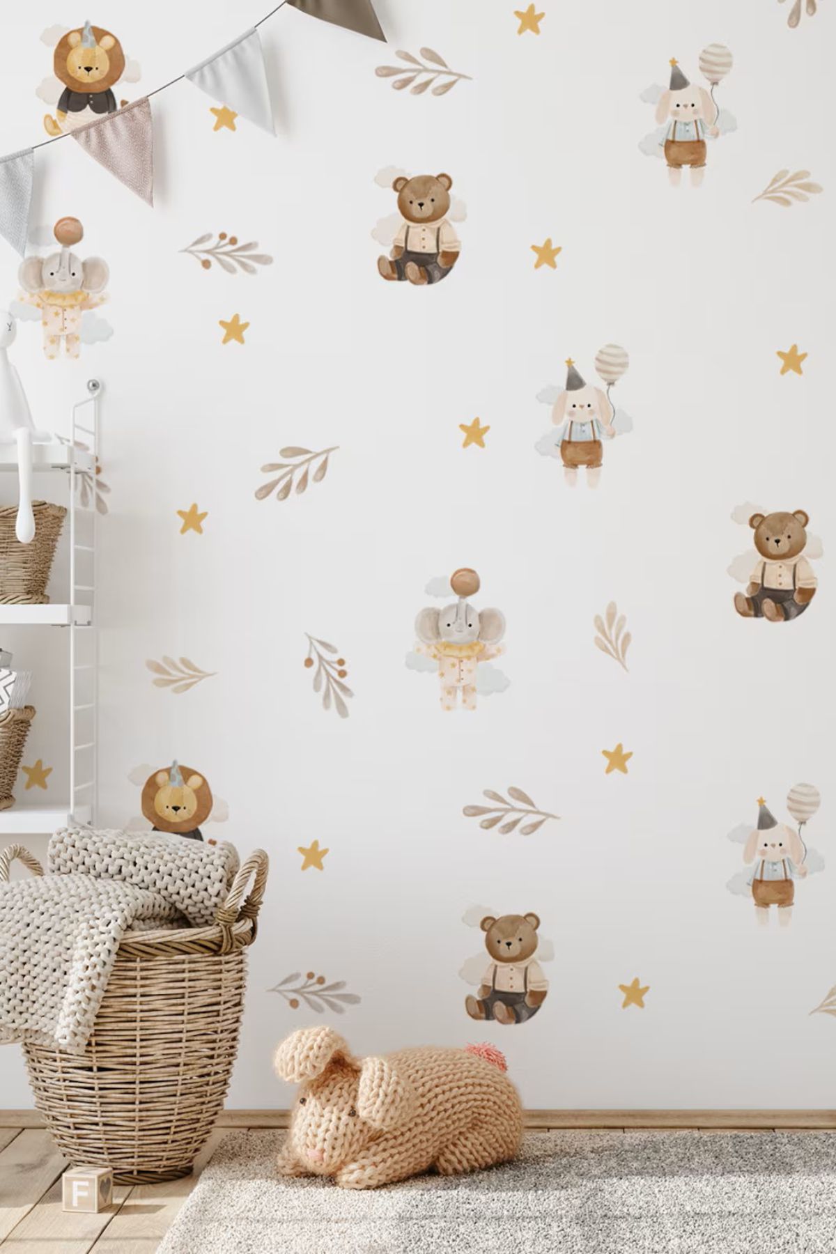 Eğlenceli Hayvanlar Çocuk Odası Duvar Sticker Seti
