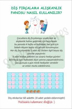 Çocuklar İçin Diş Fırçalama Alışkanlık Panosu Sticker - Diş Fırçalama Takip Çizelgesi