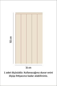 Çizgili Duvar Panel Folyosu, Ahşap Panel Görünümlü Duvar Sticker Açık Bej