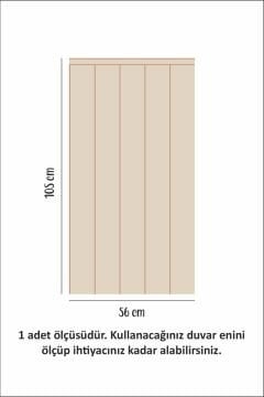 Çizgili Duvar Panel Folyosu, Ahşap Panel Görünümlü Duvar Sticker Bej