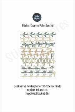 Küçük Helikopterler Ve Uçaklar Çocuk Odası Duvar Sticker Seti