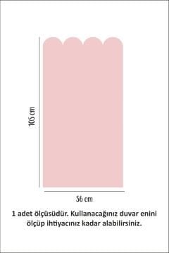Pastel Açık Pembe Dalgalı Yarım Duvar Kaplama Folyosu, Çit Detaylı Duvar Sticker