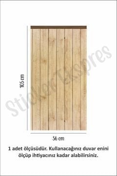 Doğal Ahşap Rengi Duvar Panel Folyosu, Ahşap Panel Görünümlü Duvar Sticker