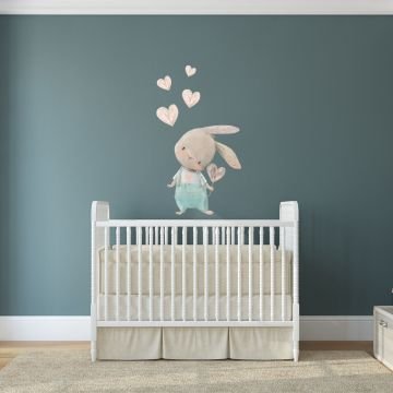 Kalp Dağıtan Sevimli Tavşan Sticker Set 60x49 cm