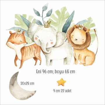 Arkadaş Safari Hayvanlar Sticker Set Sarı