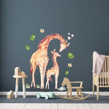 Anne ve Yavru Zürafa Aşkı Sticker Set