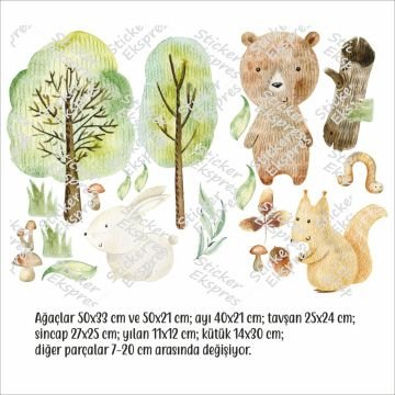 Orman Hayvanları Sticker Set 2
