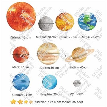Güneş Sistemi Sticker Set