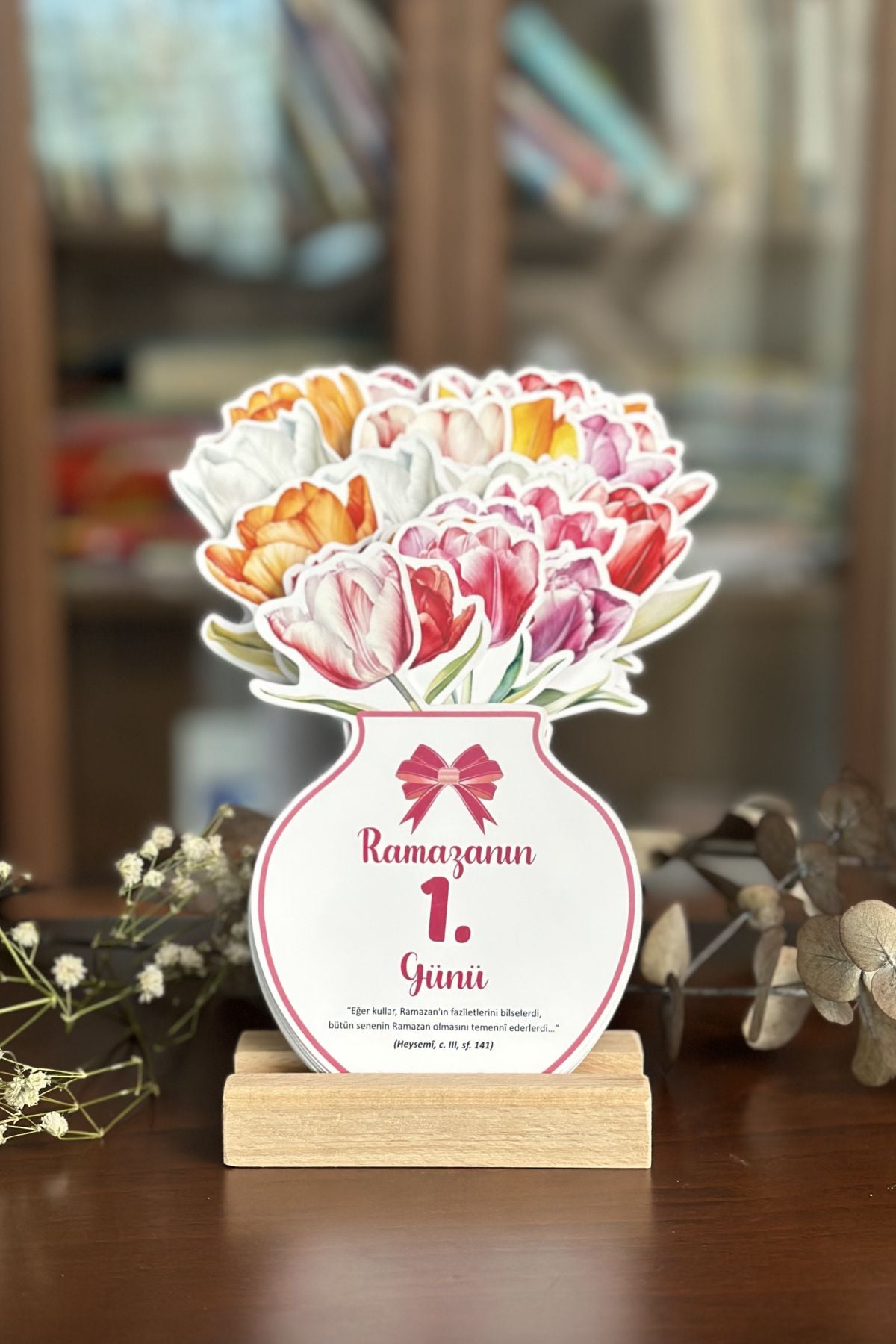 Ramazan Takvimi Lale Desenli, Hadis-i Şerifli Masa Takvimi, Ramazan Hediyesi
