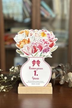 Ramazan Takvimi Lale Desenli, Hadis-i Şerifli Masa Takvimi, Ramazan Hediyesi