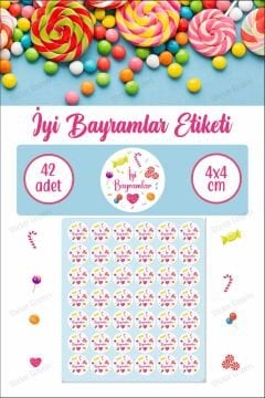 Şekerli İyi Bayramlar Etiketi Ramazan Bayramı Kurban Bayramı Sticker Suya Dayanıklı
