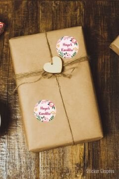 Renkli Çiçekli Hayırlı Kandiller Etiketi Mübarek Günler Kandil Sticker