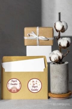 Somon Ve Soft Pembe Renklerde Hayırlı Kandiller Etiketi Mübarek Günler Kandil Sticker