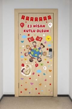 23 Nisan Ulusal Egemenlik Ve Çocuk Bayramı Atatürk Cam Kapı Duvar Sticker Seti