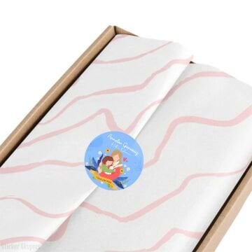Mavi Zeminli Anneler Günü Etiketi Su Geçirmez Sticker