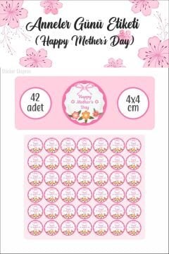 İngilizce Anneler Günü Etiketi Happy Mother's Day Su Geçirmez Sticker