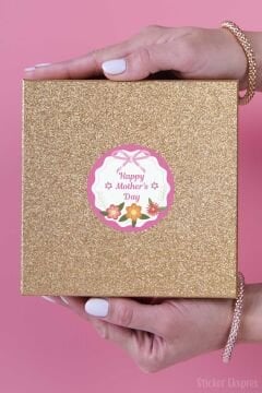 İngilizce Anneler Günü Etiketi Happy Mother's Day Su Geçirmez Sticker