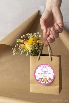 İngilizce Anneler Günü Etiketi Happy Mother's Day Su Geçirmez Sticker