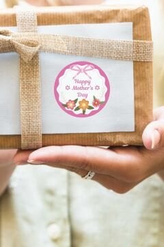 İngilizce Anneler Günü Etiketi Happy Mother's Day Su Geçirmez Sticker