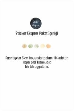 5 Cm Terra Puantiyeler Çocuk Odası Duvar Sticker Seti Puantiye Etiket
