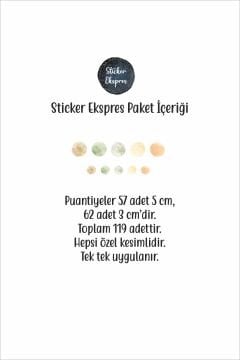5 Ve 3 Cm Terra Puantiyeler Çocuk Odası Duvar Sticker Seti Puantiye Etiket