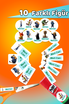 Okul Etiketi Zootopia Zootropolis Kalem Defter Etiketi Özel İsim Yazılabilen Etiket 245 Adet