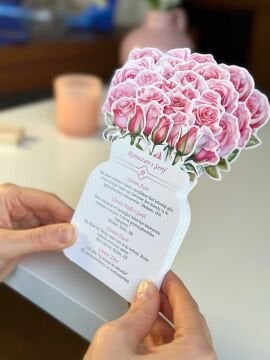 Büyük Boy Pembe Gül Temalı Çiçekli Ramazan Takvimi - 30 Günlük Ramazan Takvimi Ramazan Süsleri