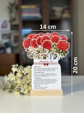 Büyük Boy Kırmızı Gül Temalı Çiçekli Ramazan Takvimi - 30 Günlük Ramazan Takvimi Ramazan Süsleri