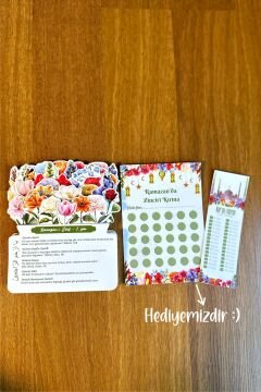 Büyük Boy Çiçekli Ramazan Takvimi - 30 Günlük Ramazan Masa Takvimi Ramazan Süsleri Ramazan Hediyesi