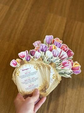 Ramazan Takvimi Lale Temalı Çiçekli - 30 Günlük Ramazan Masa Takvimi Ramazan Hediyesi