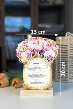 Ramazan Takvimi Lale Temalı Çiçekli - 30 Günlük Ramazan Masa Takvimi Ramazan Hediyesi