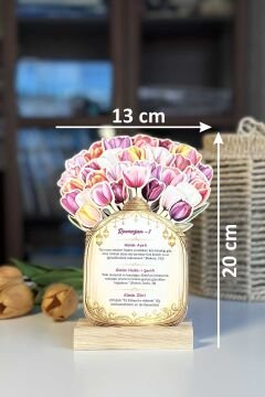 Ramazan Takvimi Lale Temalı Çiçekli - 30 Günlük Ramazan Masa Takvimi Ramazan Hediyesi