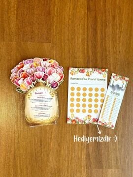 Ramazan Takvimi Lale Temalı Çiçekli - 30 Günlük Ramazan Masa Takvimi Ramazan Hediyesi