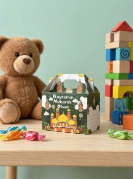 Bayramlık Hediye Kutusu, 10 Adet Özel Tasarım Bayram İçin Hediyelik Kutu, Hediye Paketi