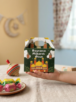 Bayramlık Hediye Kutusu, 10 Adet Özel Tasarım Bayram İçin Hediyelik Kutu, Hediye Paketi