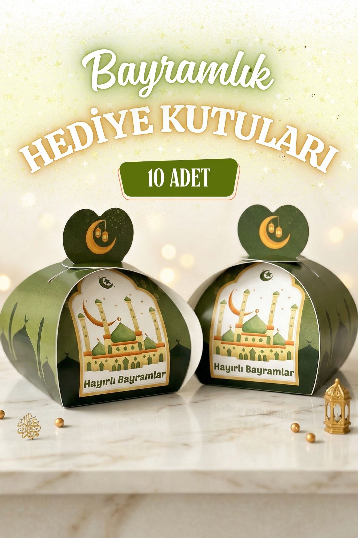 Bayramlık Hediye Kutusu, 10 Adet Özel Tasarım Bayram İçin Hediyelik Kutu, Hediye Paketi